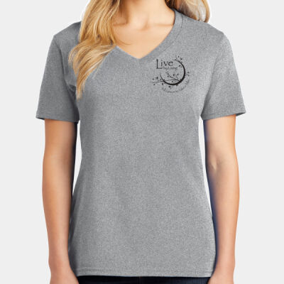 LBL BLACK PRINT - Women's Core Cotton V Neck Tee Thumbnail