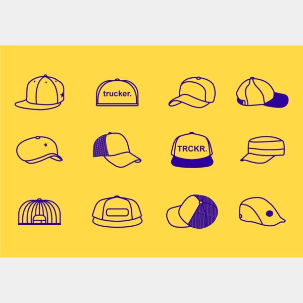 vector stroke line trucker hats icon Thumbnail