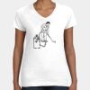 Women's Fine Jersey V-Neck Tee Thumbnail