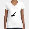 Women's Fine Jersey V-Neck Tee Thumbnail