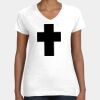Women's Fine Jersey V-Neck Tee Thumbnail