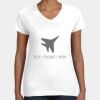 Women's Fine Jersey V-Neck Tee Thumbnail