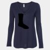 Women's Flowy Long Sleeve V-Neck Tee Thumbnail