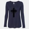 Women's Flowy Long Sleeve V-Neck Tee Thumbnail