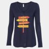Women's Flowy Long Sleeve V-Neck Tee Thumbnail