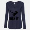 Women's Flowy Long Sleeve V-Neck Tee Thumbnail