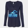 Women's Flowy Long Sleeve V-Neck Tee Thumbnail